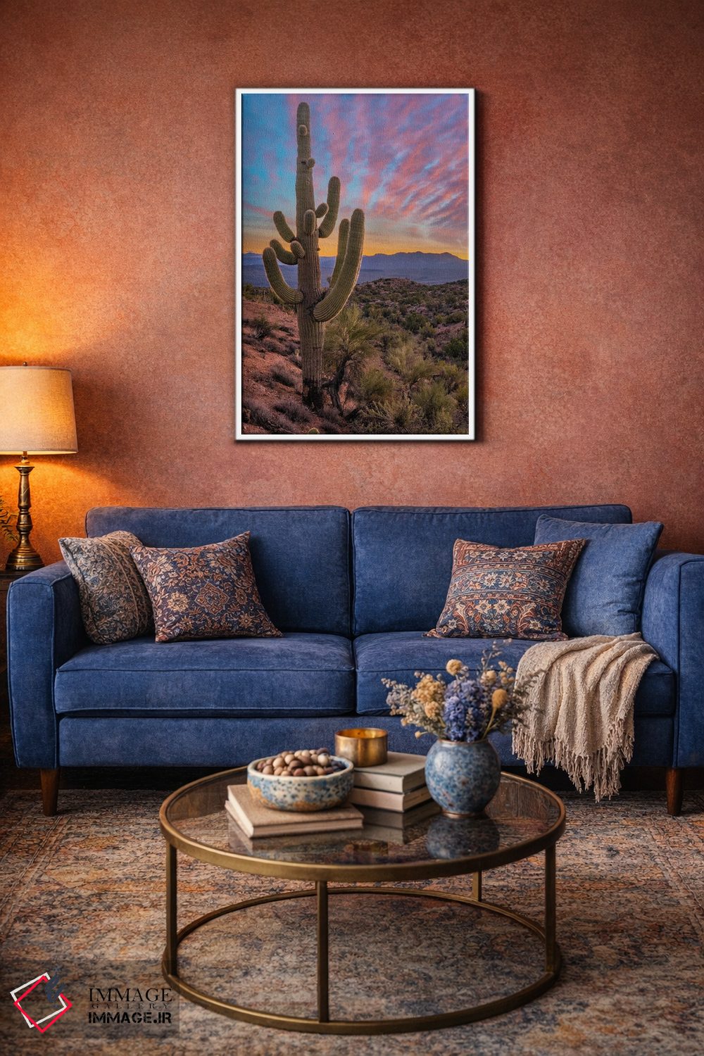 تابلو دکوراتیو Arizona,کاکتوس ساگوارو و کوه های آکواریوس، آریزونا اثر تیم فیتزهریس - D2W