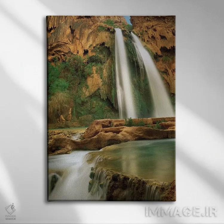 تابلو دکوراتیو Havasu Falls, Grand Canyon, Arizona,نهر هاواسو تغذیه شونده… اثر تیم فیتزهریس - نمای روبهرو روی دیوار