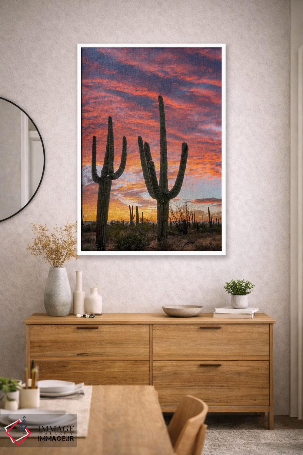 تابلو دکوراتیو Saguaro National Park, Arizona II,کاکتوس های ساگوارو در غر… اثر تیم فیتزهریس - D1W