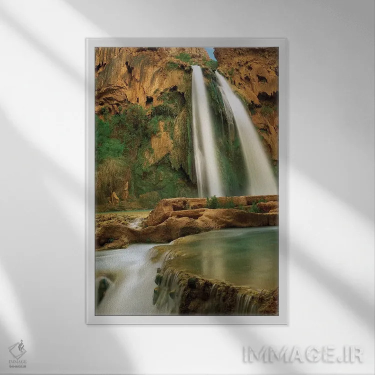 تابلو دکوراتیو Havasu Falls, Grand Canyon, Arizona,نهر هاواسو تغذیه شونده… اثر تیم فیتزهریس - نمای قابدار سفید