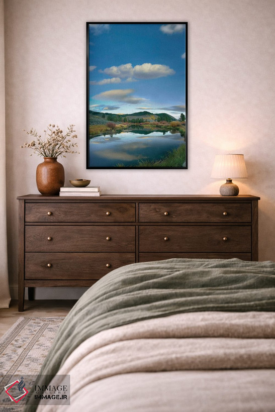 تابلو دکوراتیو Salmon River Valley, Idaho,انعکاس ابرها در رودخانه، دره رو… اثر تیم فیتزهریس - D6B