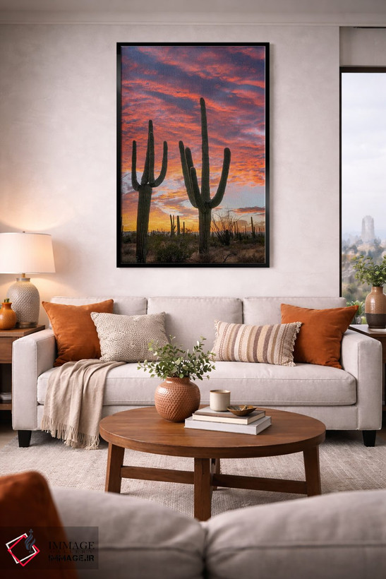 تابلو دکوراتیو Saguaro National Park, Arizona II,کاکتوس های ساگوارو در غر… اثر تیم فیتزهریس - D2B