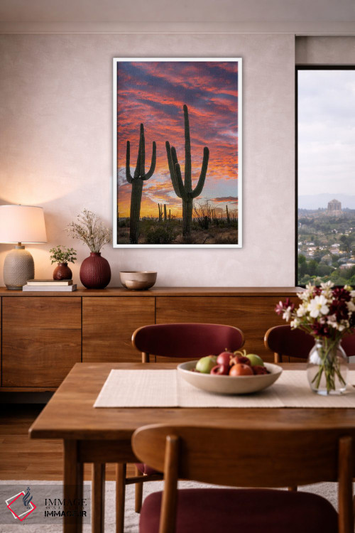تابلو دکوراتیو Saguaro National Park, Arizona II,کاکتوس های ساگوارو در غر… اثر تیم فیتزهریس - D3W
