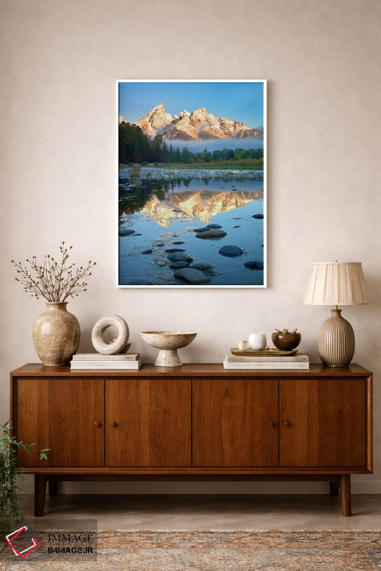 تابلو دکوراتیو Grand Teton National Park, Wyoming II,انعکاس گران تیتون ها… اثر تیم فیتزهریس - D1W