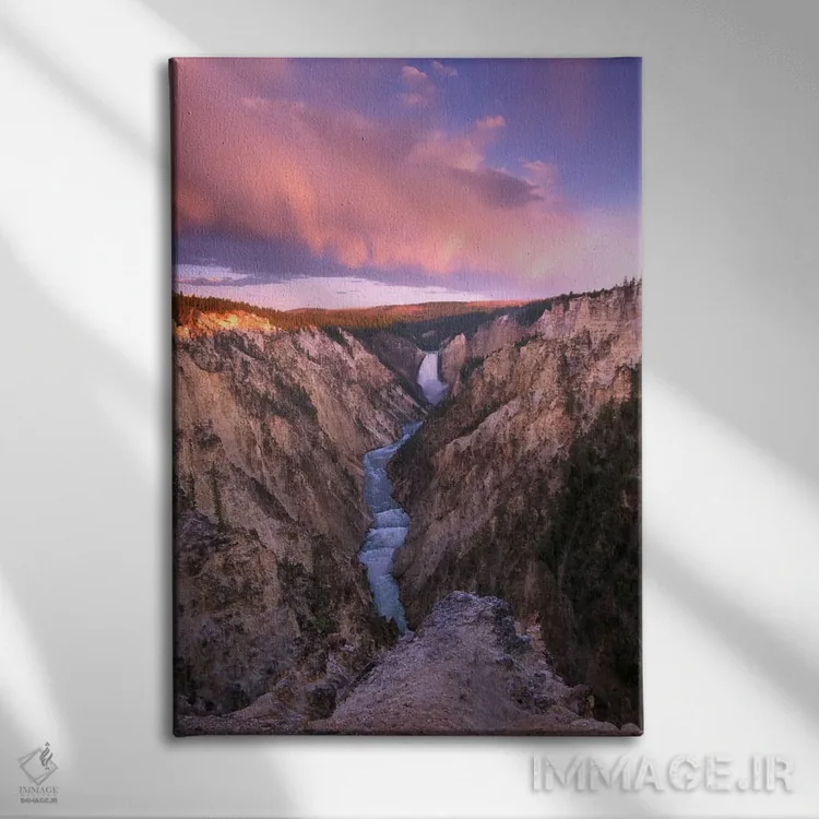 تابلو دکوراتیو Yellowstone National Park, Wyoming II,آبشار پایینی یلوستون… اثر تیم فیتزهریس - نمای روبهرو روی دیوار