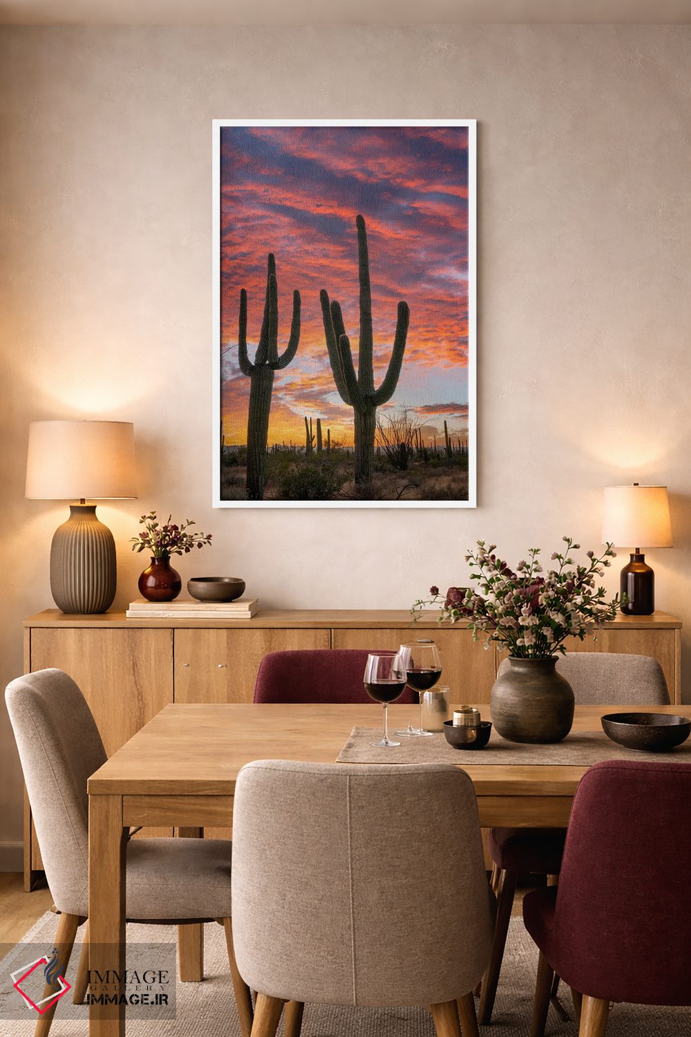 تابلو دکوراتیو Saguaro National Park, Arizona II,کاکتوس های ساگوارو در غر… اثر تیم فیتزهریس - D5W