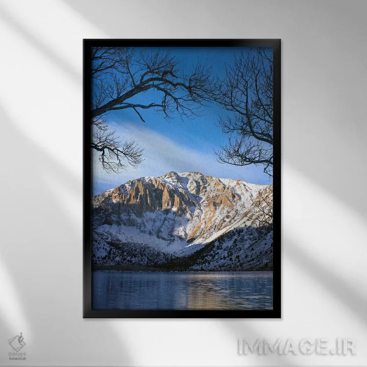 تابلو دکوراتیو Eastern Sierra Nevada, California II,انعکاس کوه لورل در در… اثر تیم فیتزهریس - نمای قابدار مشکی
