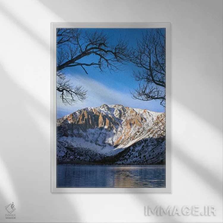 تابلو دکوراتیو Eastern Sierra Nevada, California II,انعکاس کوه لورل در در… اثر تیم فیتزهریس - نمای قابدار سفید
