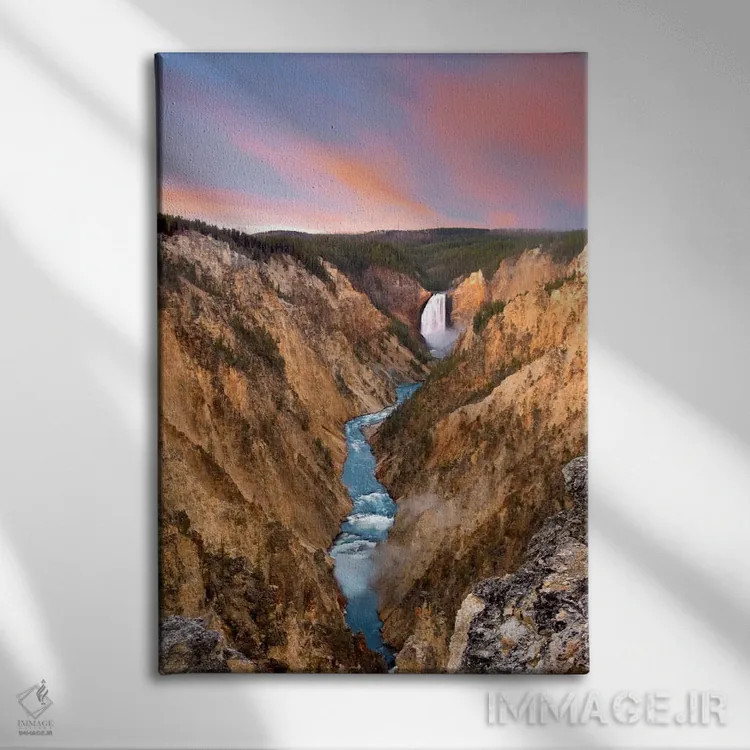 تابلو دکوراتیو Yellowstone National Park, Wyoming IV,آبشار پایینی یلوستون… اثر تیم فیتزهریس - نمای روبهرو روی دیوار