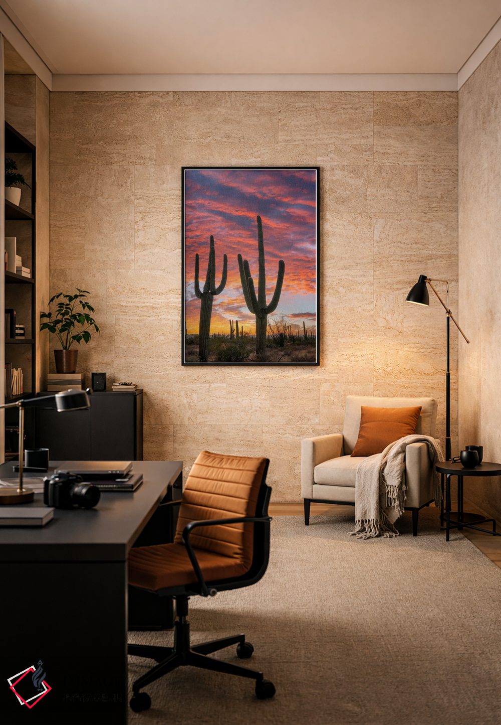 تابلو دکوراتیو Saguaro National Park, Arizona II,کاکتوس های ساگوارو در غر… اثر تیم فیتزهریس - D6B