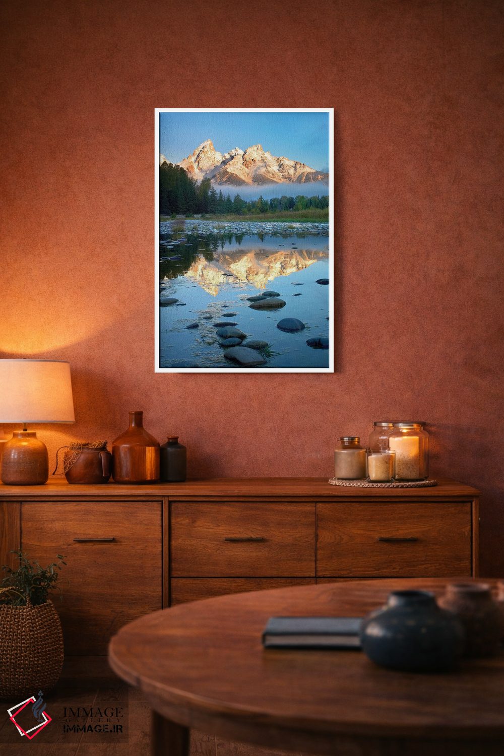 تابلو دکوراتیو Grand Teton National Park, Wyoming II,انعکاس گران تیتون ها… اثر تیم فیتزهریس - D4W