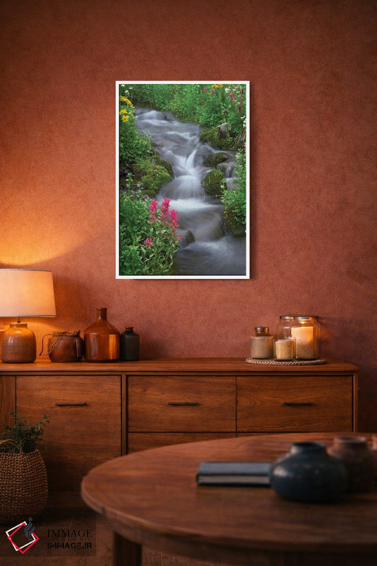 تابلو دکوراتیو Yankee Boy Basin, Colorado,علف هرز نارنجی و گل نقاش هندی ک… اثر تیم فیتزهریس - D2W