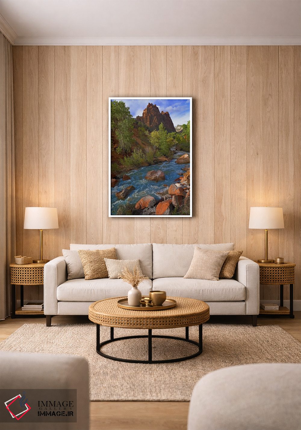 تابلو دکوراتیو 823 Foot Elevation With The Virgin River Surrounded By Cot… اثر تیم فیتزهریس - D1W