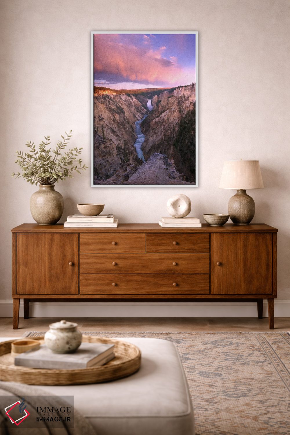 تابلو دکوراتیو Yellowstone National Park, Wyoming II,آبشار پایینی یلوستون… اثر تیم فیتزهریس - D1W