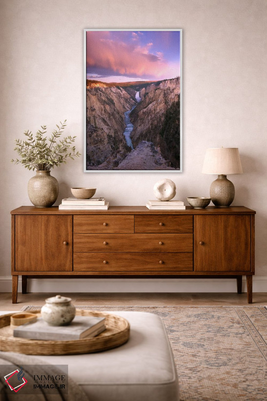 تابلو دکوراتیو Yellowstone National Park, Wyoming II,آبشار پایینی یلوستون… اثر تیم فیتزهریس - D1W