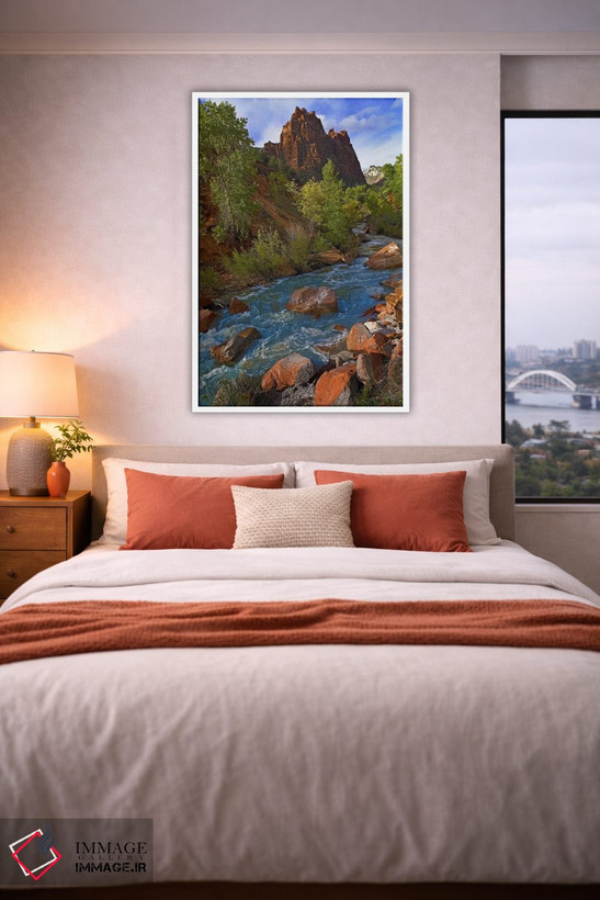 تابلو دکوراتیو 823 Foot Elevation With The Virgin River Surrounded By Cot… اثر تیم فیتزهریس - D3W
