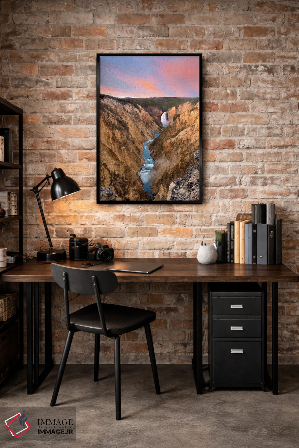 تابلو دکوراتیو Yellowstone National Park, Wyoming IV,آبشار پایینی یلوستون… اثر تیم فیتزهریس - D5B