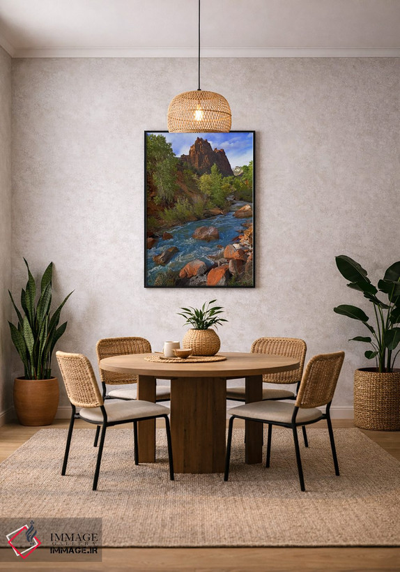 تابلو دکوراتیو 823 Foot Elevation With The Virgin River Surrounded By Cot… اثر تیم فیتزهریس - D4B