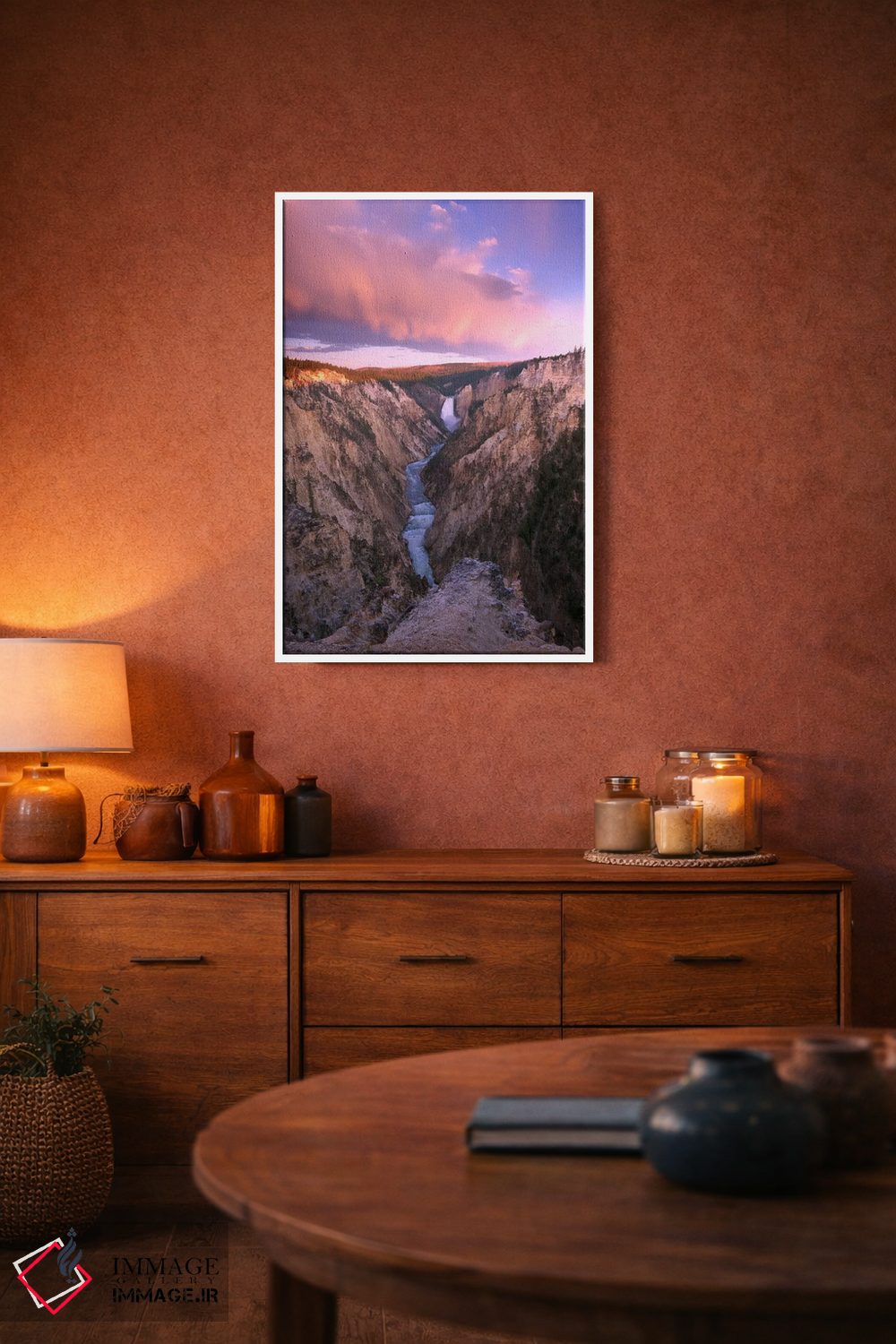 تابلو دکوراتیو Yellowstone National Park, Wyoming II,آبشار پایینی یلوستون… اثر تیم فیتزهریس - D3W