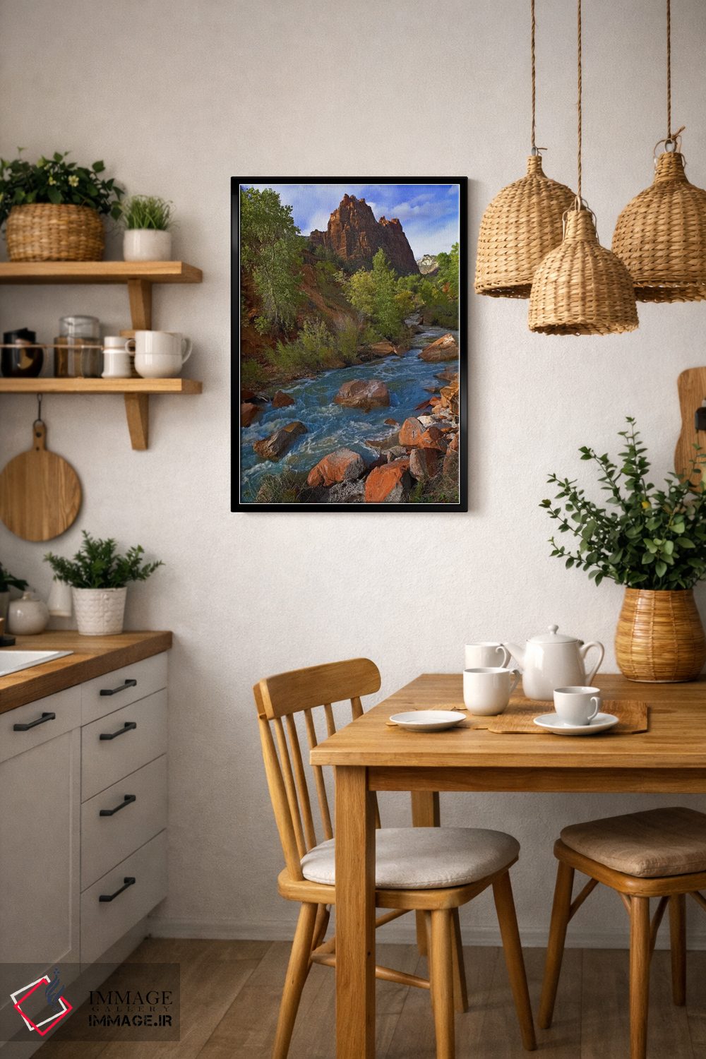 تابلو دکوراتیو 823 Foot Elevation With The Virgin River Surrounded By Cot… اثر تیم فیتزهریس - D5B