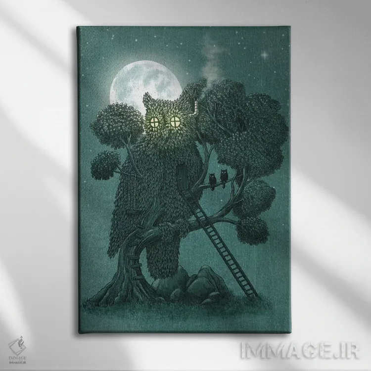 تابلو دکوراتیو پاس شب اثر تری فن - نمای روبهرو روی دیوار