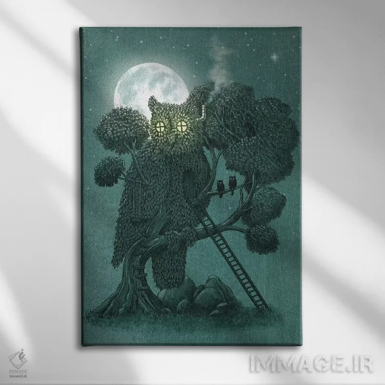 تابلو دکوراتیو پاس شب اثر تری فن - نمای روبهرو روی دیوار