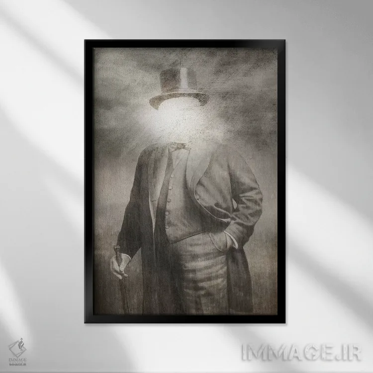 تابلو دکوراتیو آقای آفتاب اثر تری فن - نمای قابدار مشکی