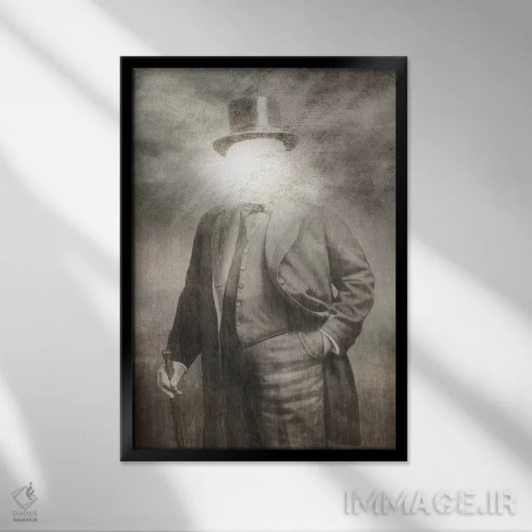 تابلو دکوراتیو آقای آفتاب اثر تری فن - نمای قابدار مشکی