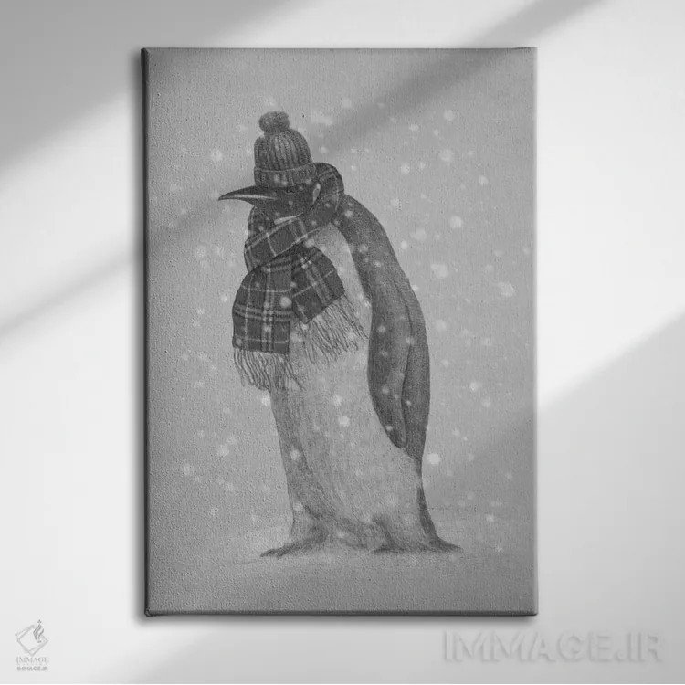 تابلو دکوراتیو ملزومات قطب جنوب اثر تری فن - نمای روبهرو روی دیوار