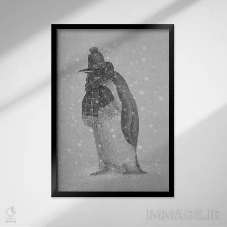تابلو دکوراتیو ملزومات قطب جنوب اثر تری فن - نمای قابدار مشکی