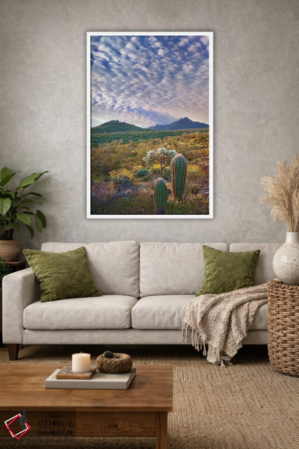 تابلو دکوراتیو Arizona Amid Flowering Lupine And California Brittlebush I… اثر تیم فیتزهریس - D1W