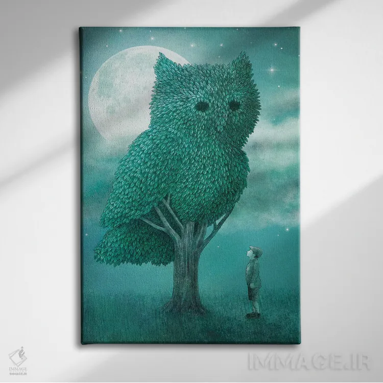 تابلو دکوراتیو باغبان شب اثر تری فن - نمای روبهرو روی دیوار