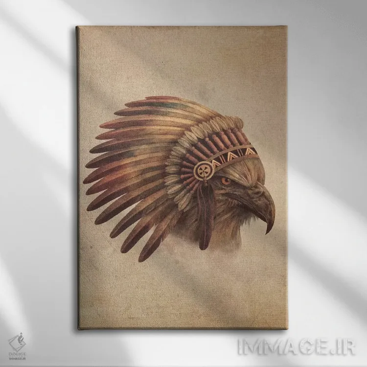 تابلو دکوراتیو پرتره رئیس عقاب شماره ۱ اثر تری فن - نمای روبهرو روی دیوار