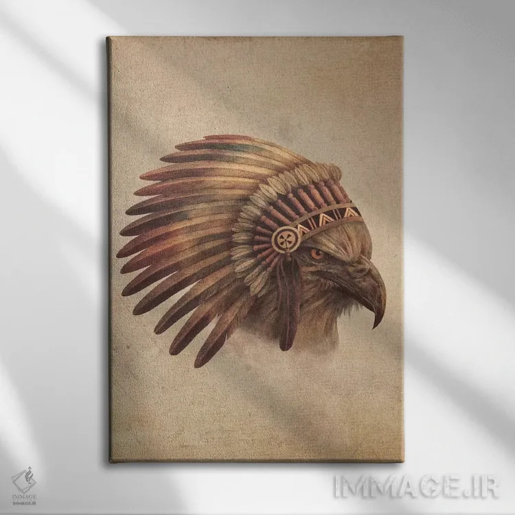 تابلو دکوراتیو پرتره رئیس عقاب شماره ۱ اثر تری فن - نمای روبهرو روی دیوار
