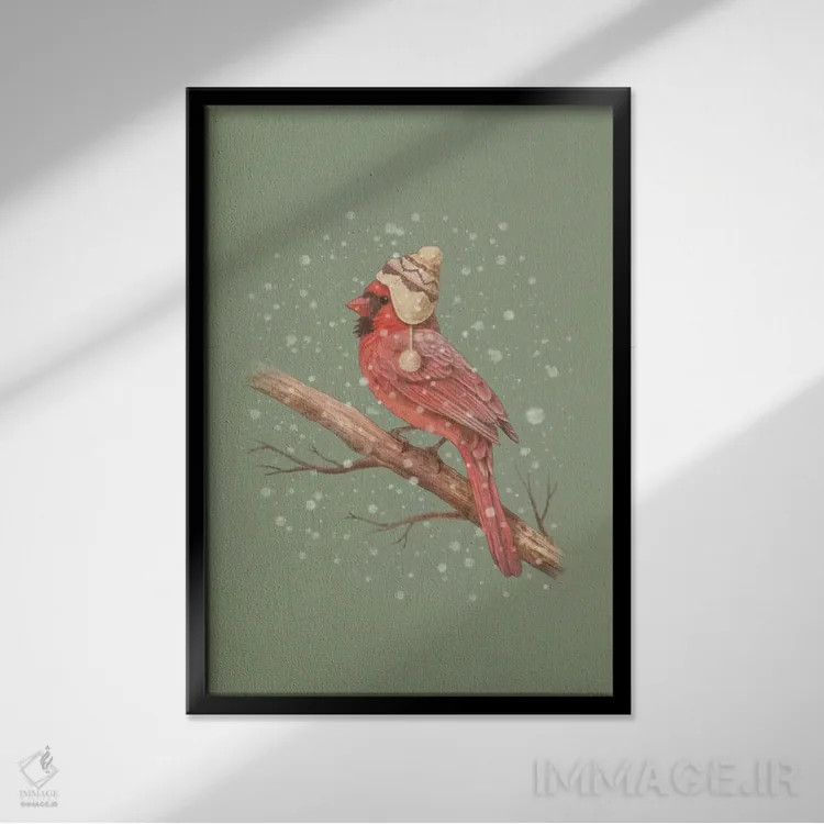 تابلو دکوراتیو پرتره برف اول شماره ۱ اثر تری فن - نمای قابدار مشکی