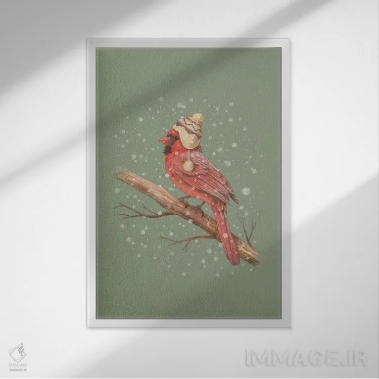 تابلو دکوراتیو پرتره برف اول شماره ۱ اثر تری فن - نمای قابدار سفید