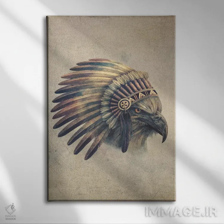 تابلو دکوراتیو پرتره رئیس عقاب شماره ۲ اثر تری فن - نمای روبهرو روی دیوار
