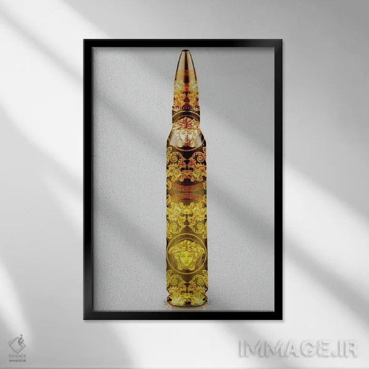تابلو دکوراتیو گلوله ورساچه اثر TJ - نمای قابدار مشکی