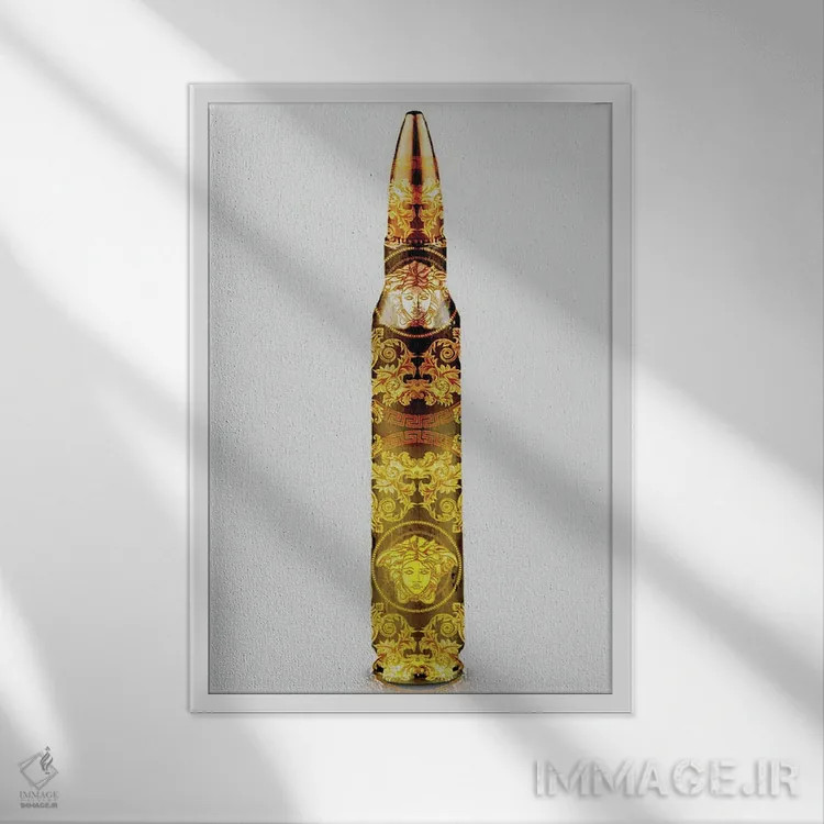 تابلو دکوراتیو گلوله ورساچه اثر TJ - نمای قابدار سفید