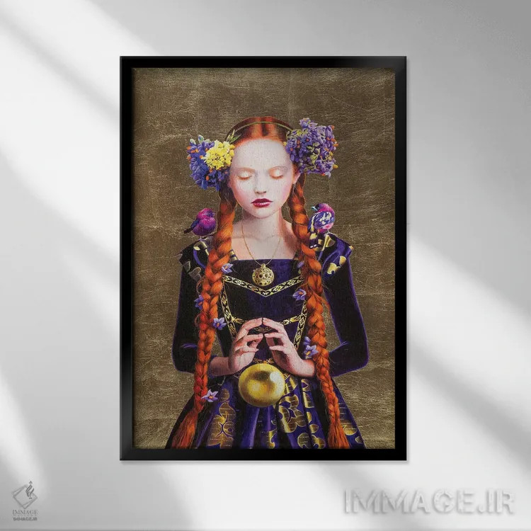 تابلو دکوراتیو جادوگر اعتدال ربیعی نسخه اثر تیـتی گارلی - نمای قابدار مشکی