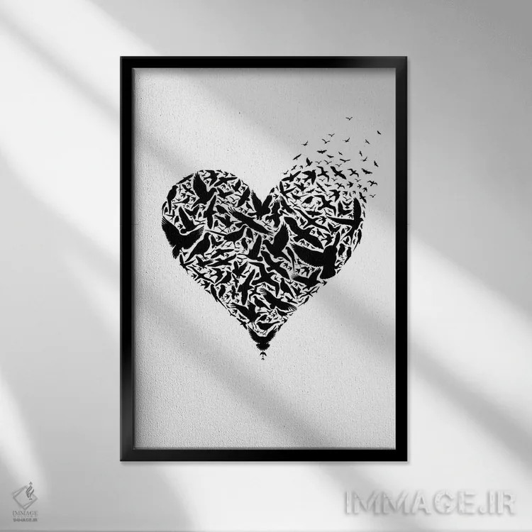 تابلو مدرن آزاد باش اثر لاو شاپ - نمای قابدار مشکی
