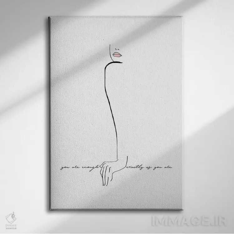 تابلو مینیمال تو کافی هستی اثر لاو شاپ - نمای روبهرو روی دیوار