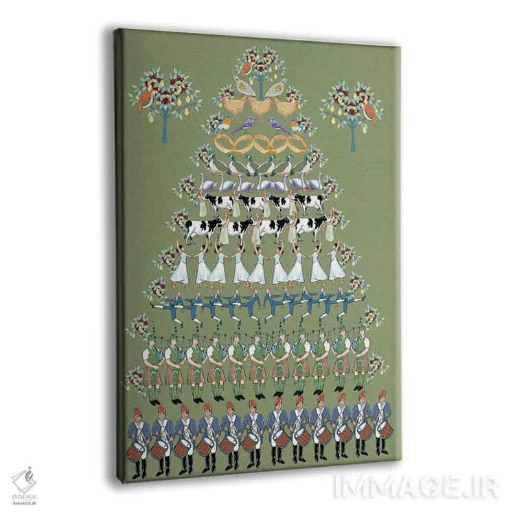 تابلو دکوراتیو دوازده روز کریسمس اثر توماس لیتل - نمای پرسپکتیو محصول