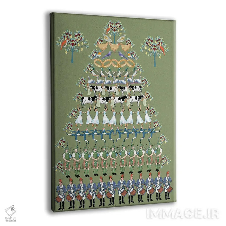 تابلو دکوراتیو دوازده روز کریسمس اثر توماس لیتل - نمای پرسپکتیو محصول