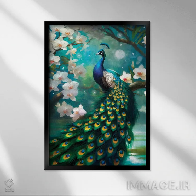 تابلو دکوراتیو شب ارکیده ها اثر توماس لیتل - نمای قابدار مشکی