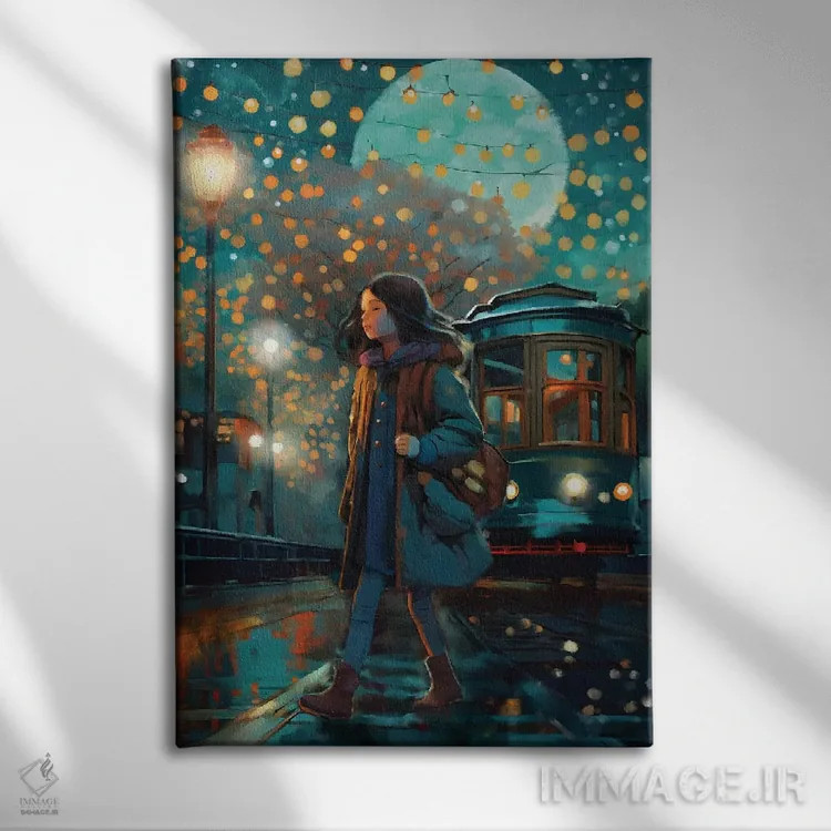 تابلو دکوراتیو شب های سان فرانسیسکو اثر توماس لیتل - نمای روبهرو روی دیوار