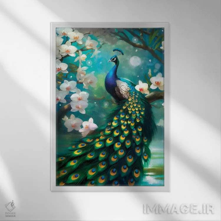 تابلو دکوراتیو شب ارکیده ها اثر توماس لیتل - نمای قابدار سفید