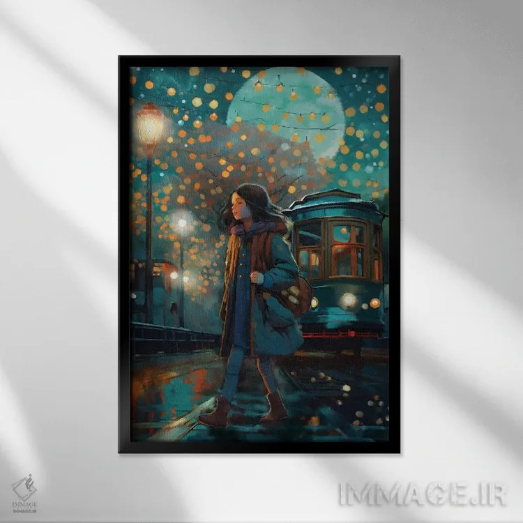 تابلو دکوراتیو شب های سان فرانسیسکو اثر توماس لیتل - نمای قابدار مشکی