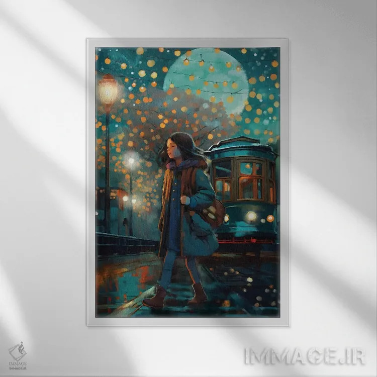 تابلو دکوراتیو شب های سان فرانسیسکو اثر توماس لیتل - نمای قابدار سفید