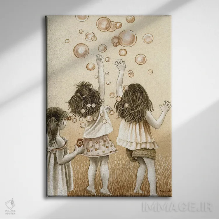 تابلو دکوراتیو حباب ها اثر تریسی لیزوت - نمای روبهرو روی دیوار